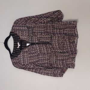 Skies Are Blue (Stich Fix) Split Collar 3/4 Sleeve Top Black Small